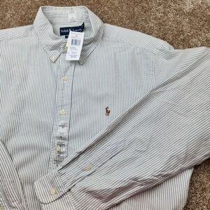 Ralph Lauren Mens XL Classic Fit Striped Button Down Shirt Blue White NWT